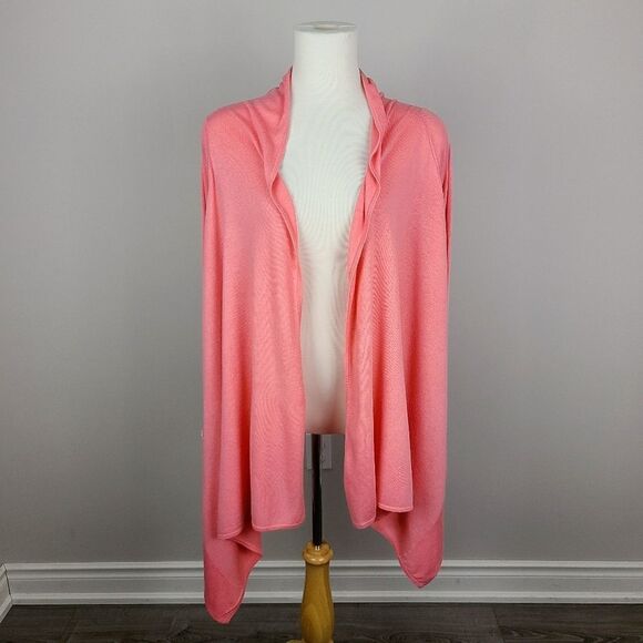 𝅺guess by Marciano Coral Waterfall Open Front High Low Cardigan Sweater XS - Picture 2 of 15